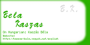 bela kaszas business card