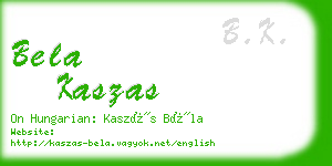 bela kaszas business card